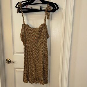 Mosaic Stylish Patterned Dress with Adjustable Straps- pink lily size m